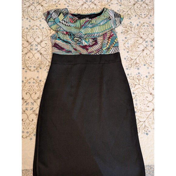 Voir Voir Knee Length Colorful Empire Waist Pencil Dress Size 8 - Picture 5 of 11
